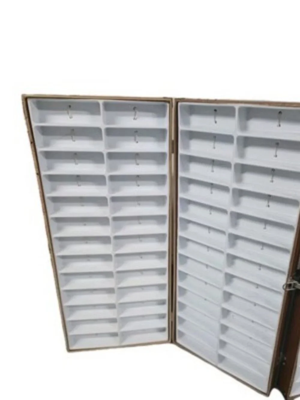 Vintage Folding Optical Sales Rep Display Case 144 Slot Eyeglass Sunglasses Wood
